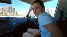 Play Her fetich, take back cum in the car