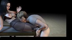 Riproduci Videogioco hentai di animazione vr 3d virt un cartone animato anime compagno. un ragazzo ama le gambe delle donne e ama scoparle attraverso i collant femminili di una giovane bellezza.
