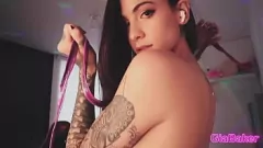 Play Gia Baker Teasing You with Her Lingerie Before a Wild Dildo Masturbation Session